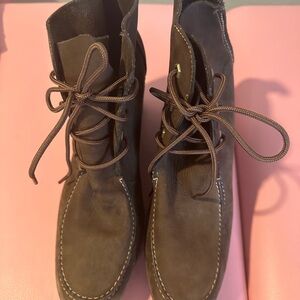 Timberland Brown Leather Lace-Up monogram wallaby Ankle Boots